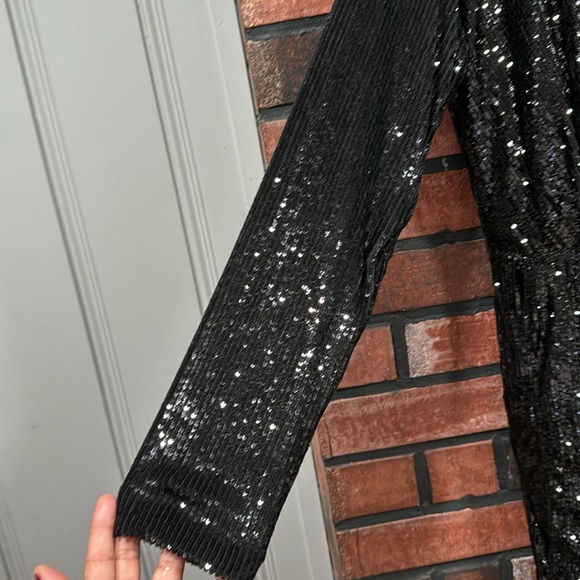 Anine Bing Elena Sequin Black Dress - Picture 7 of 12